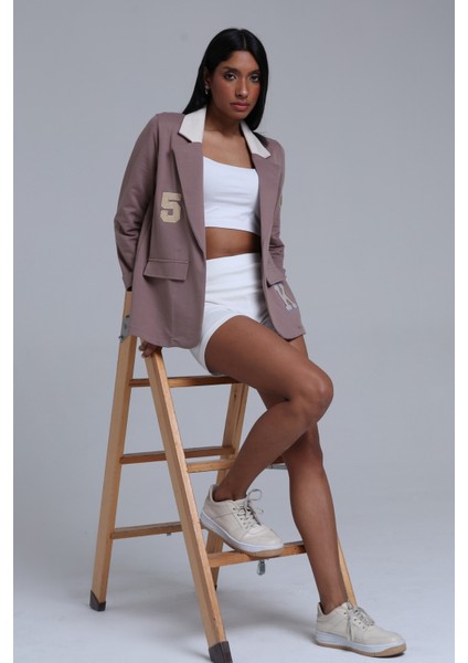 Fancy Kadın Dar Kesim Kol Katlamalı Nakış Detaylı Blazer Ceket fırsatları