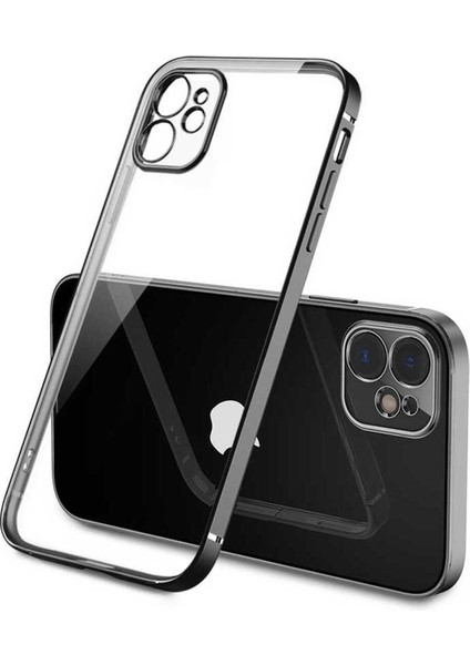 Apple iPhone 12 Uyumlu Kılıf Gbox Kapak, Siyah
