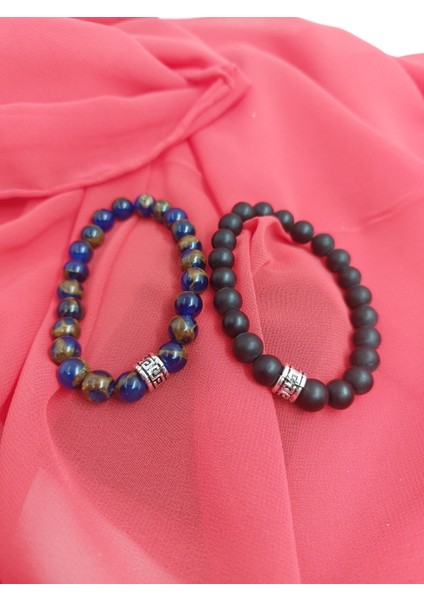 Lacivert Kahve Kantaşı + Siyah Oniks Doğaltaş Bileklik (2'li Takım 8 Mm) fiyatları