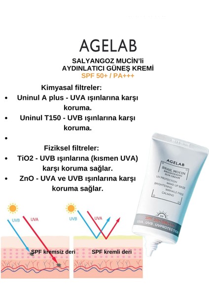 Salyangoz Müsinli Aydınlatıcı Güneş Kremi Spf 50+ / Pa+++ 70ML modelleri