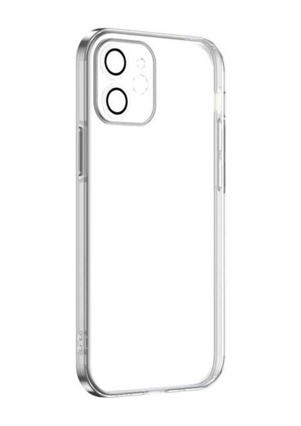 Apple iPhone 12 Uyumlu Kılıf Krep Kapak, Renksiz