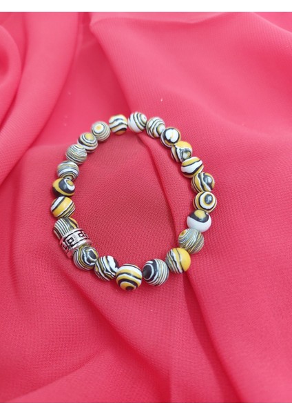 Jasper Çizgili + Siyah Oniks Doğaltaş Bileklik (2'li Takım 8 Mm) modelleri