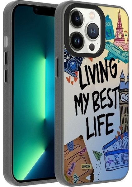 Apple iPhone 13 Pro Max Uyumlu Kılıf Desenli Dragon Sert Kapak, Seyahat