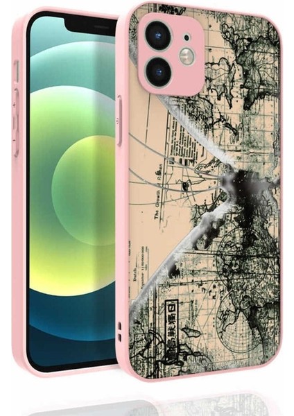 Apple iPhone 12 Uyumlu Kılıf Desenli Kamera Korumalı Parlak Nora Kapak, No4
