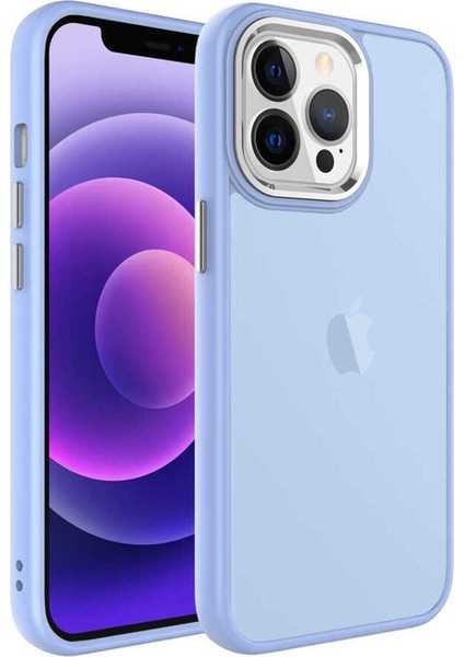 Apple iPhone 13 Pro Max Uyumlu Kılıf Buzlu Sert Pc May Kapak, Lila