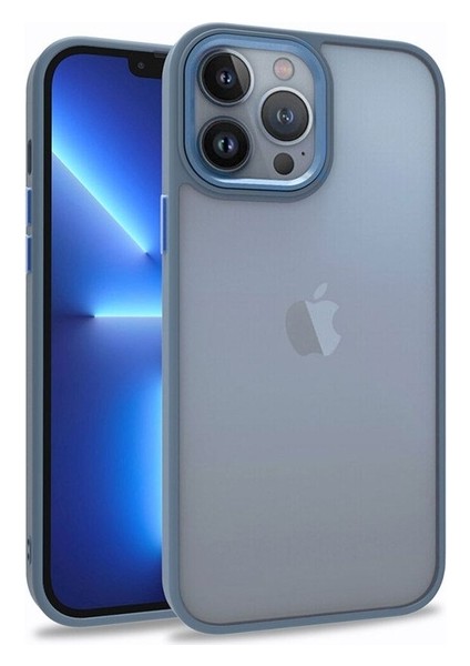 Apple iPhone 13 Pro Max Uyumlu Kılıf Flora Kapak, Sierra Mavi