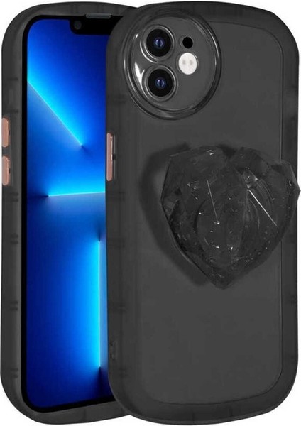 Apple iPhone 12 Uyumlu Kılıf Kamera Korumalı Pop Soketli Renkli Ofro Kapak, Siyah