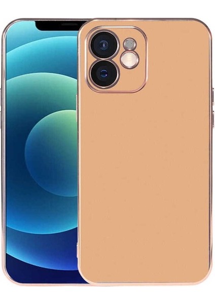 Apple iPhone 12 Uyumlu Kılıf Viyana Kapak, Gold