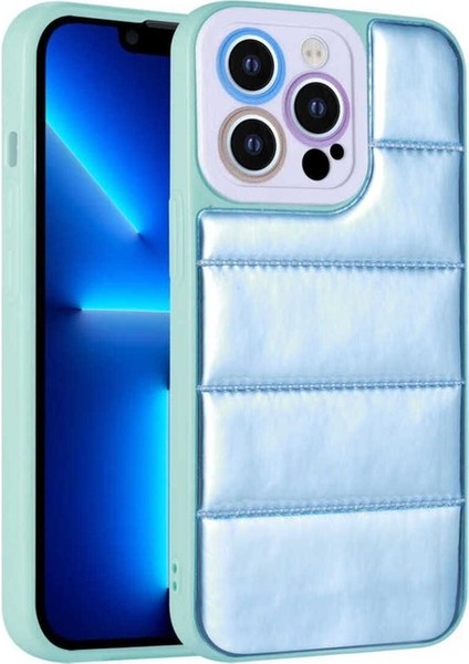 Apple iPhone 13 Pro Max Uyumlu Kılıf Kamera Korumalı Airbagli Renkli Seksek Kapak, Mavi