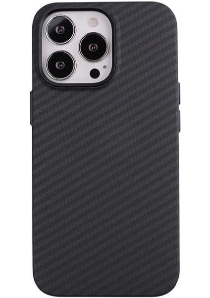 Apple iPhone 13 Pro Max Uyumlu Kılıf Karbon Fiber Tasarımlı Karbono Kapak, Siyah