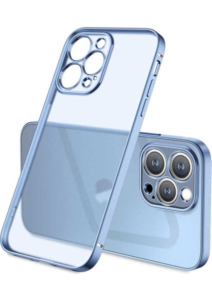 Apple iPhone 13 Pro Max Uyumlu Kılıf Mat Gbox Kapak, Mavi