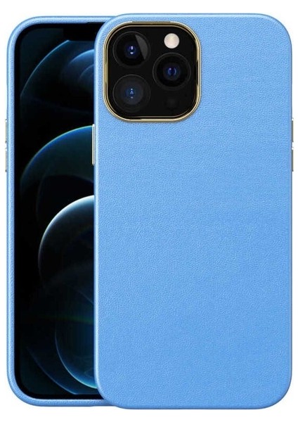 Apple iPhone 13 Pro Max Uyumlu Kılıf Natura Kapak, Mavi