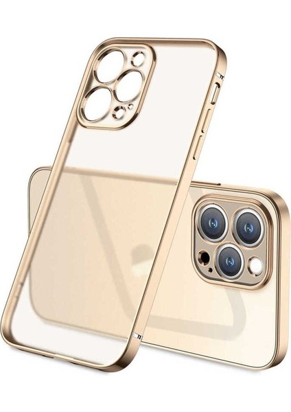 Apple iPhone 13 Pro Max Uyumlu Kılıf Mat Gbox Kapak, Gold