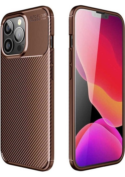 Apple iPhone 13 Pro Max Uyumlu Kılıf Negro Silikon Kapak, Kahverengi