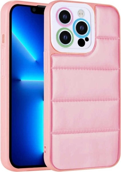 Apple iPhone 13 Pro Uyumlu Kılıf Kamera Korumalı Airbagli Renkli Seksek Kapak, Pembe