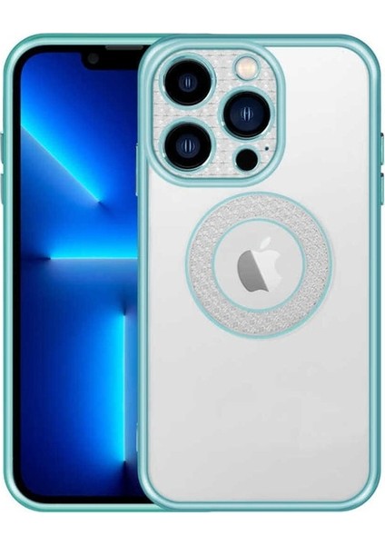 Apple iPhone 13 Pro Uyumlu Kılıf Kamera Korumalı Logo Gösteren Esta Kapak, Yeşil