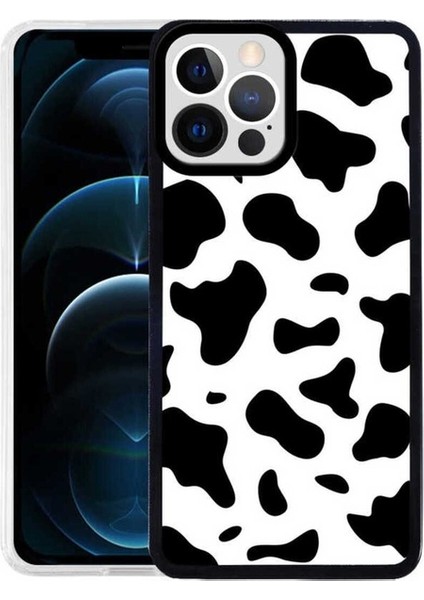 Apple iPhone 13 Pro Max Uyumlu Kılıf M-Fit Desenli Kapak, Cow No1