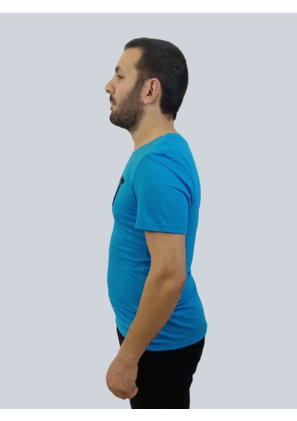 Erkek Dont Quit Sıfır Yaka Mavi Tişört fiyatları