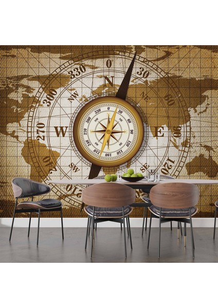 Dünya Haritası Zeminli Pusula Duvar Kağıdı Baskı fırsatları