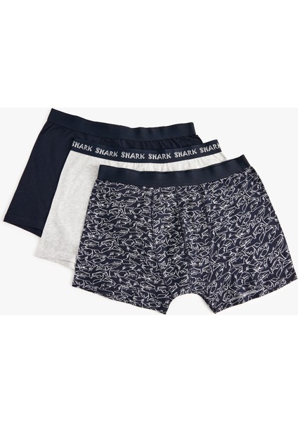3'lü Boxer Seti Desenli ve Basic Pamuklu