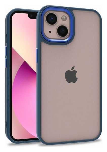 Apple iPhone 13 Uyumlu Kılıf Flora Kapak, Mavi