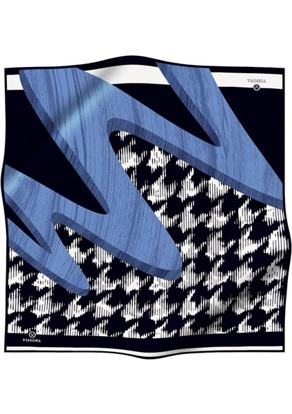 Tivil İndigo - Lacivert Desenli İpek Eşarp DGN 51056 - 0031 - 0033 fiyatları