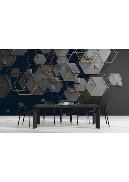 Altıgen Şekilli 3 Boyutlu Duvar Kağıdı Baskı indirimleri