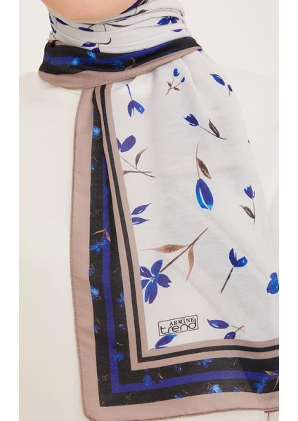 Trend Şal Lacivert Karma Çiçek Desen 10008 - 05 fırsatları