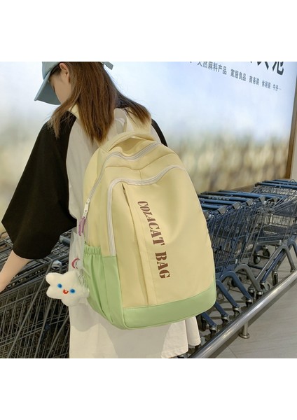 Lise Öğrencileri ve Üniversite Öğrencileri Için Kontrast Renkli Sırt Çantası Büyük Kapasiteli Basit Öğrenci Sırt Çantası (Yurt Dışından) fiyatları