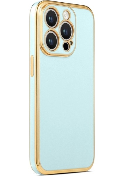 Apple iPhone 14 Pro Max Uyumlu Kılıf Bark Kapak, Mavi Açık