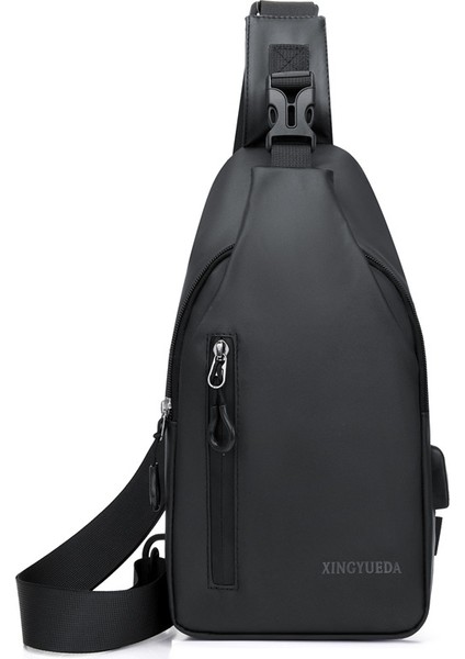 Erkek Deri Göğüs Çantası Çok Fonksiyonlu Spor Açık Eğlence Omuz Sırt Çantası Crossbody Çanta (Yurt Dışından)