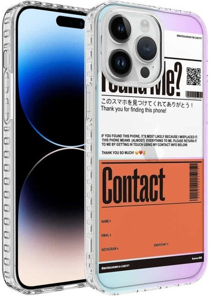 Apple iPhone 14 Pro Max Uyumlu Kılıf Airbag Kenarlı Renkli Desenli Silikon Elegans Kapak, No6