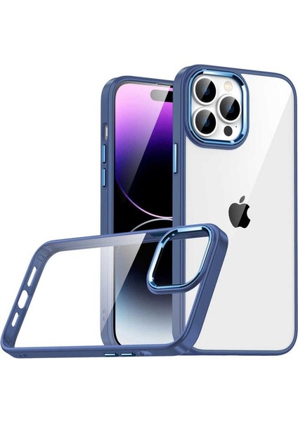 Apple iPhone 14 Pro Max Uyumlu Kılıf Flora Kapak, Sierra Mavi