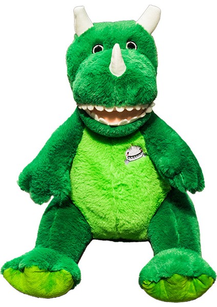 Sevimli Iki Renkli Büyük Ağızlı Uzun Saçlı Triceratops Peluş Oyuncak Bebek Bez Bebek (Yurt Dışından)