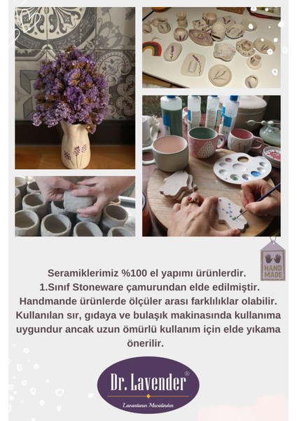 Dr. Lavender Lavanta Tasarımlı El Yapımı Seramik Duvar Vazosu