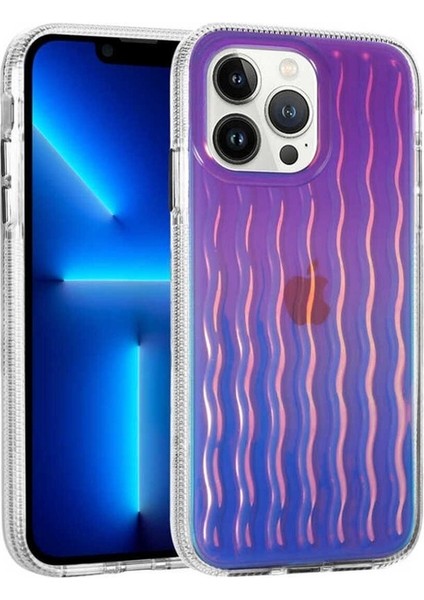 Apple iPhone 14 Pro Max Uyumlu Kılıf Kabartmalı Dalga Tasarımlı Silikon Ismira Kapak, NO10