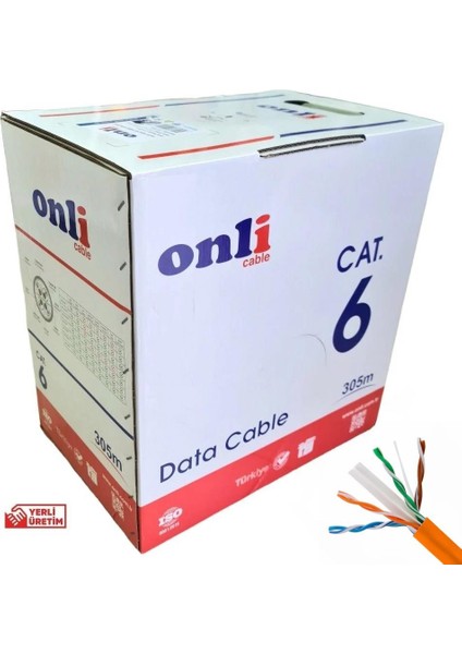 Onli 305MT 23AWG Utp Cat6 Network Kablosu Gri