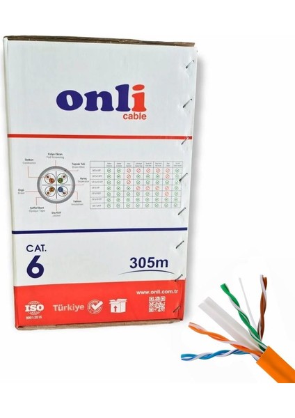 Onli 305MT 23AWG Utp Cat6 Network Kablosu Gri