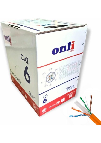 Onli 305MT 23AWG Utp Cat6 Network Kablosu Gri