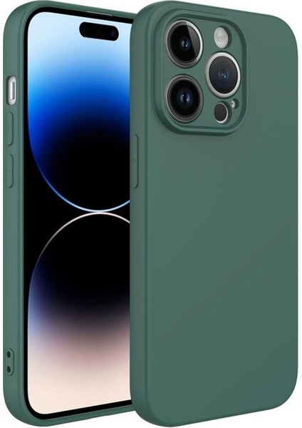 Apple iPhone 14 Pro Max Uyumlu Kılıf Kamera Korumalı Mara Lansman Kapak, Koyu Yeşil