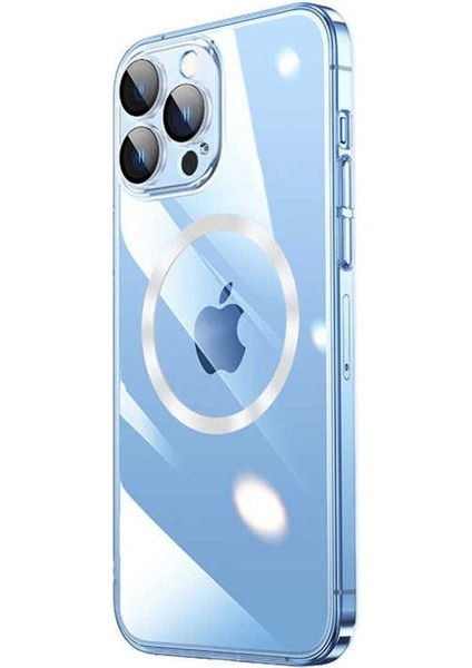 Apple iPhone 14 Pro Uyumlu Kılıf Wireless Şarj Özellikli Sert Pc Riksos Magsafe Kapak, Renksiz