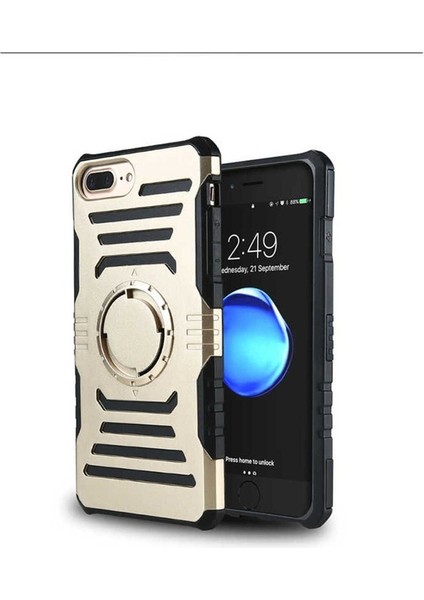 Apple iPhone 7 Plus Uyumlu Kılıf 2 In 1 Kol Bandı, Gold
