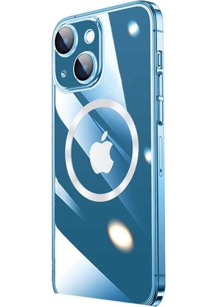 Apple iPhone 14 Uyumlu Kılıf Wireless Şarj Özellikli Sert Pc Riksos Magsafe Kapak, Renksiz