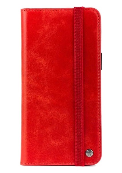 Apple iPhone 6 Uyumlu Kılıf Hakiki Deri Multi Cüzdan Kılıf, Kırmızı