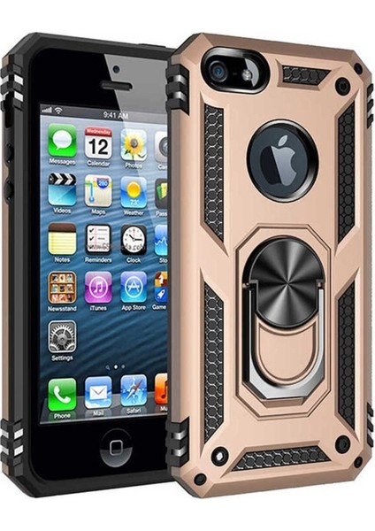 Apple iPhone 5 Uyumlu Kılıf Vega Kapak, Gold