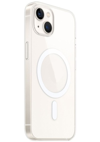 Apple iPhone 15 Uyumlu Kılıf Magsafe Şarj Özellikli Şeffaf Tek Kamera Çerçeveli Porto Kapak