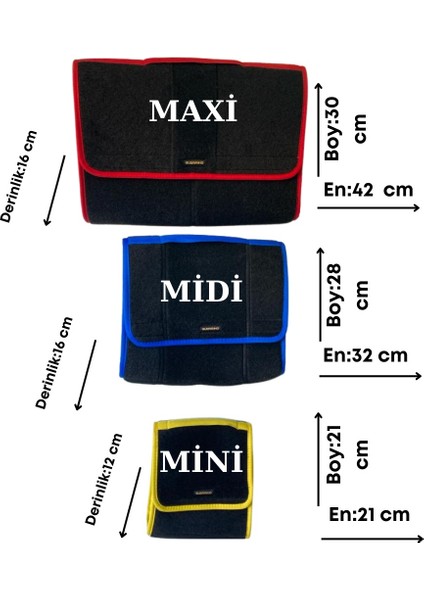 Maxi Araç Bagaj Organizer Bagaj Düzenleyici Çanta Mavi Kenarlı modelleri