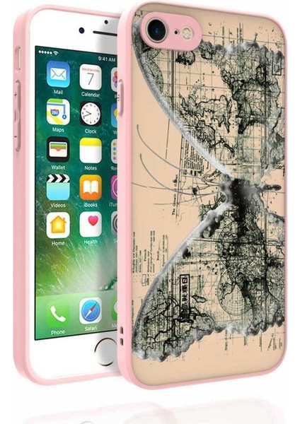 Apple iPhone Se 2020 Uyumlu Kılıf Desenli Kamera Korumalı Parlak Nora Kapak, No4