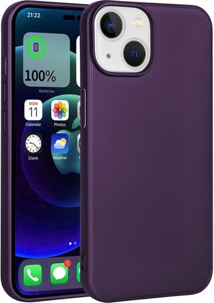 Apple iPhone 15 Uyumlu Kılıf Premier Silikon Kapak, Derin Mor