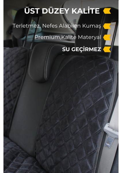 Su Geçirmez & Terletmez Sırtlı Oto Koltuk Minder Seti-Koltuk Koruma Kılıfı (Full Set)-Siyah modelleri